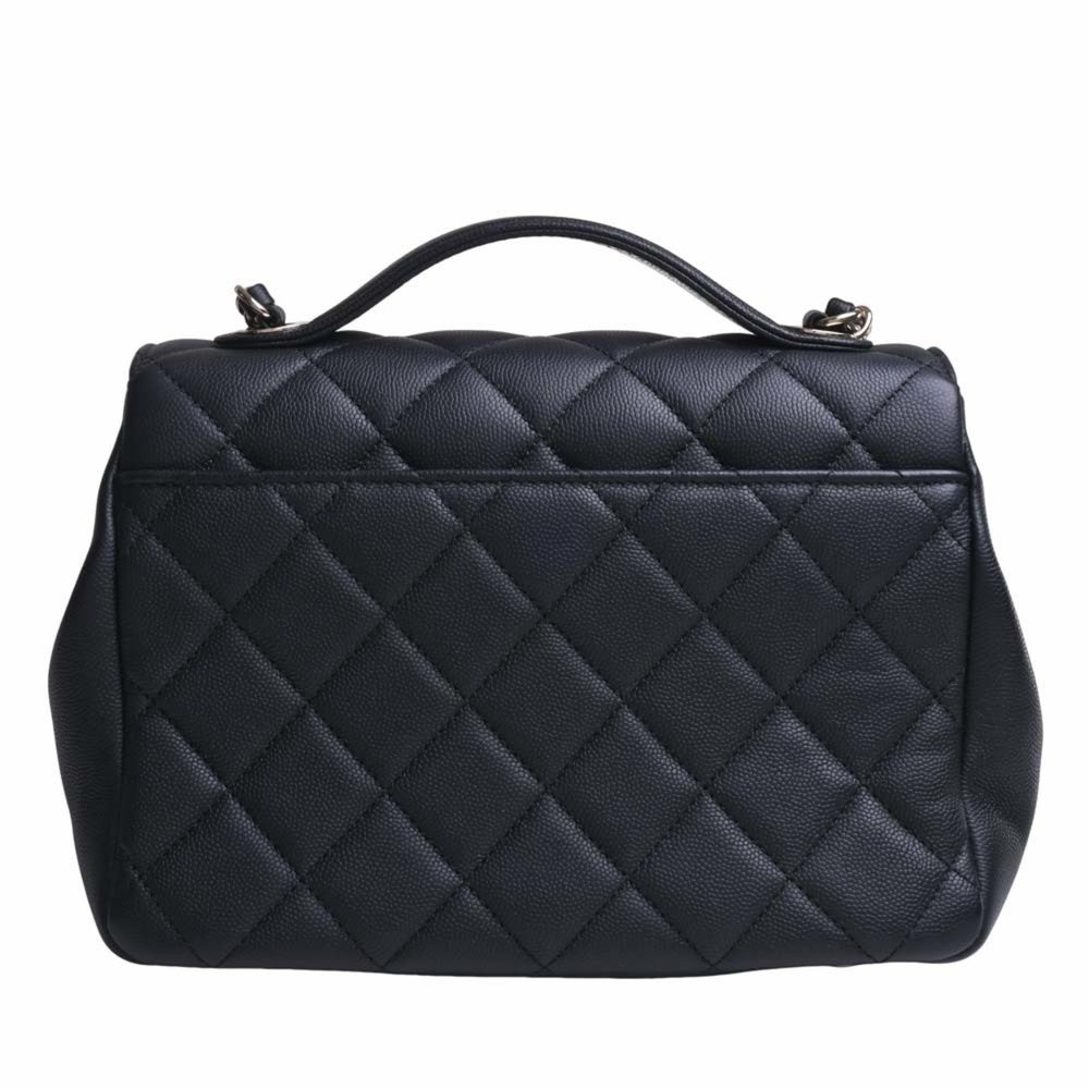 CHANEL Caviar Skin Matelasse Affinity Coco Mark Chain Shoulder Bag Black Women's - Picture 2 of 10